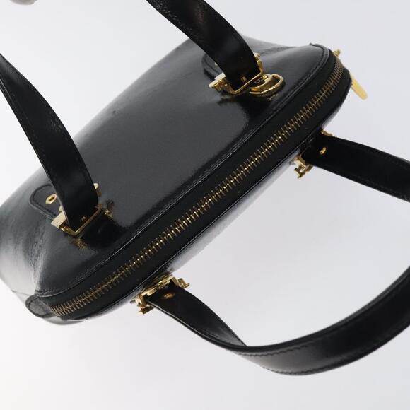 FENDI Hand Bag Leather Black Gold - Picture 6 of 12